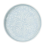 32cm Round Metal embossed enamel Tray - Pale Blue