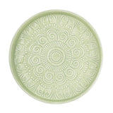 32cm Round Metal embossed enamel Tray - Pale Green