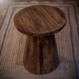 Small Mango Wood Mushroom Side Table