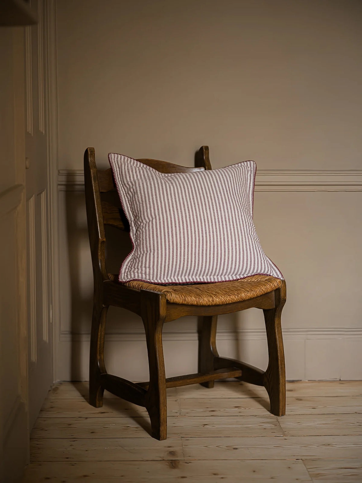 Abby Stripe Double Cloth Cushion | Berry
