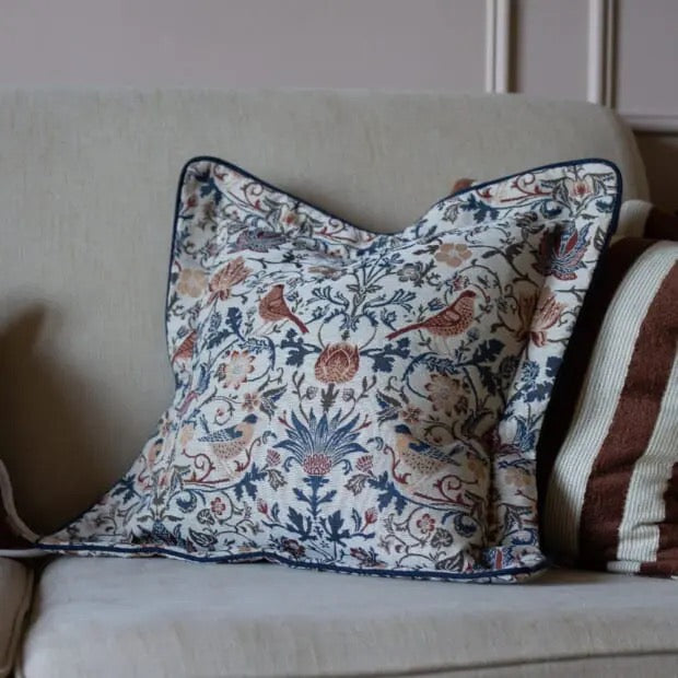 Orla Floral Print Flanged Edge Cushion