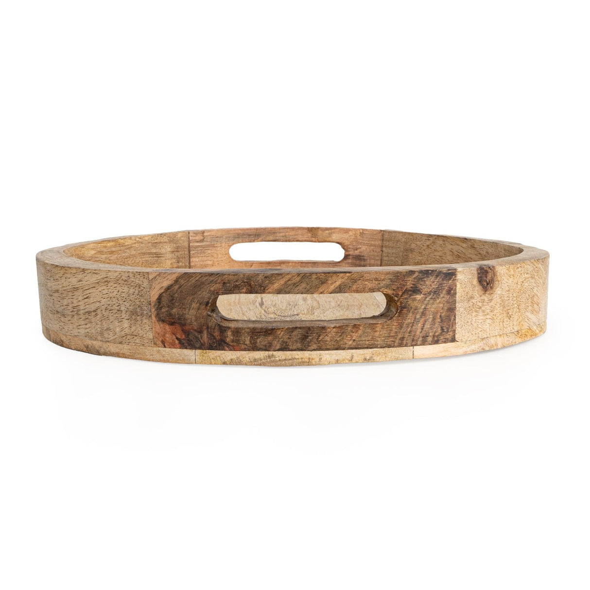 30cm Round tray plain mango wood - Natural finish