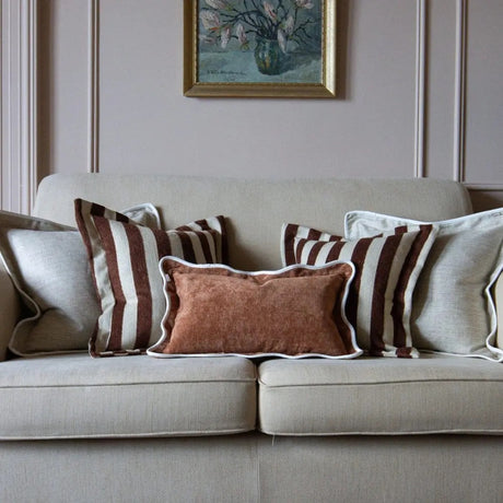 Orla Olive Terracotta Stripe Cushion