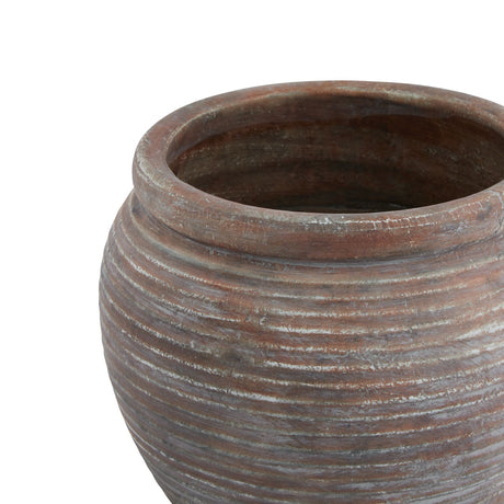 Hill Interior -Siena Brown Diameter Rimmed Plant Pot