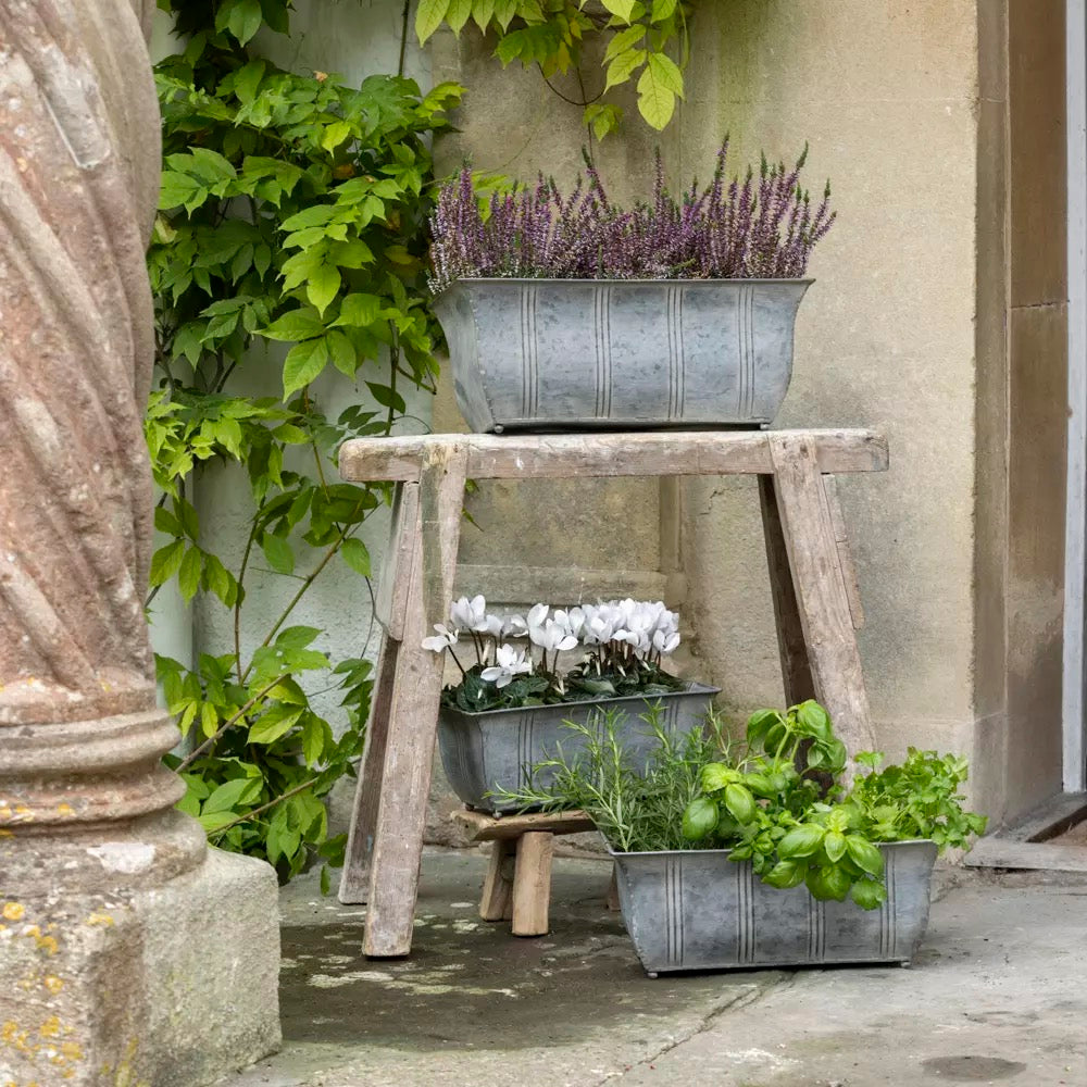 Zinc Ornate Planter With Feet Large