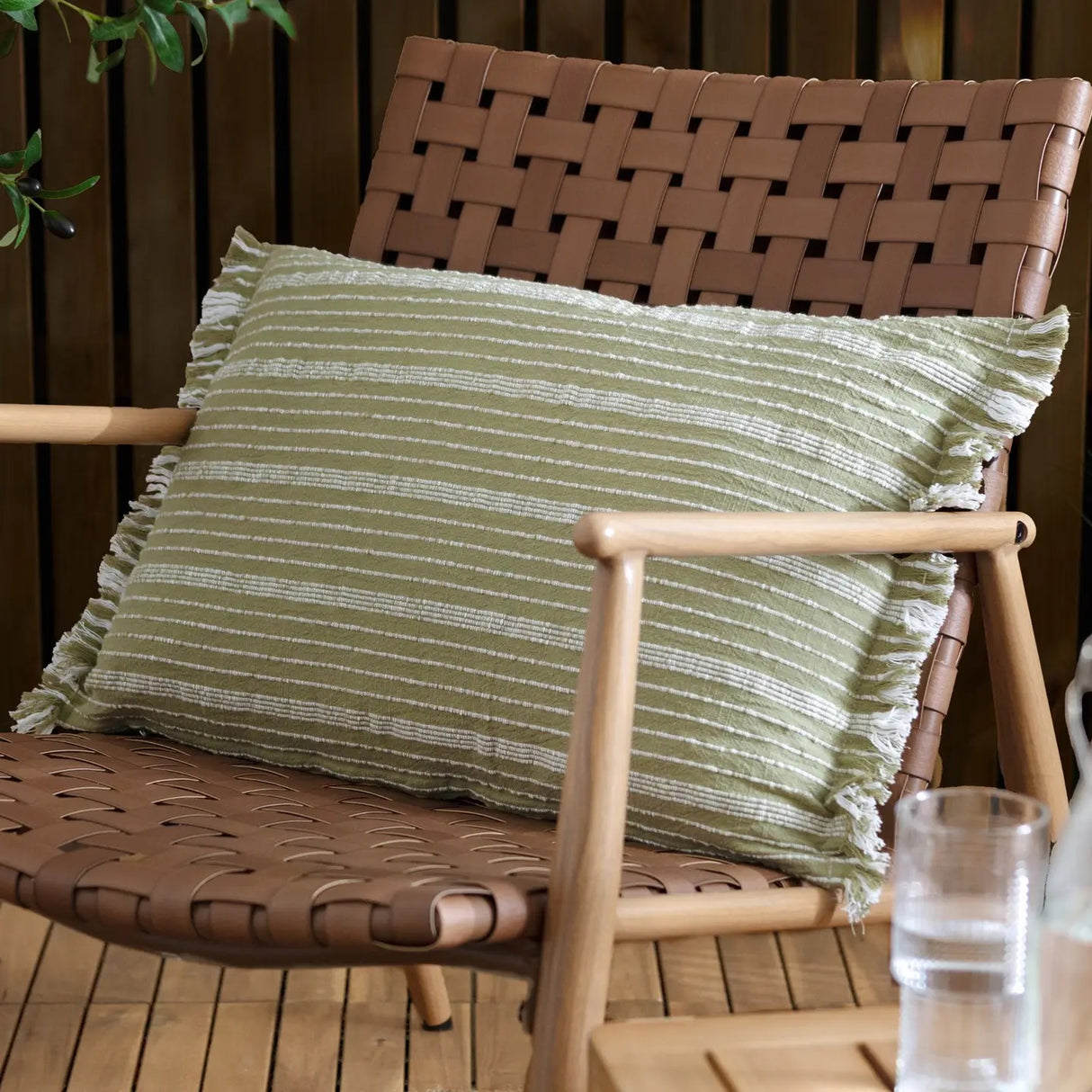 Tide Outdoor Textured Stripe Cushion - 3 colours