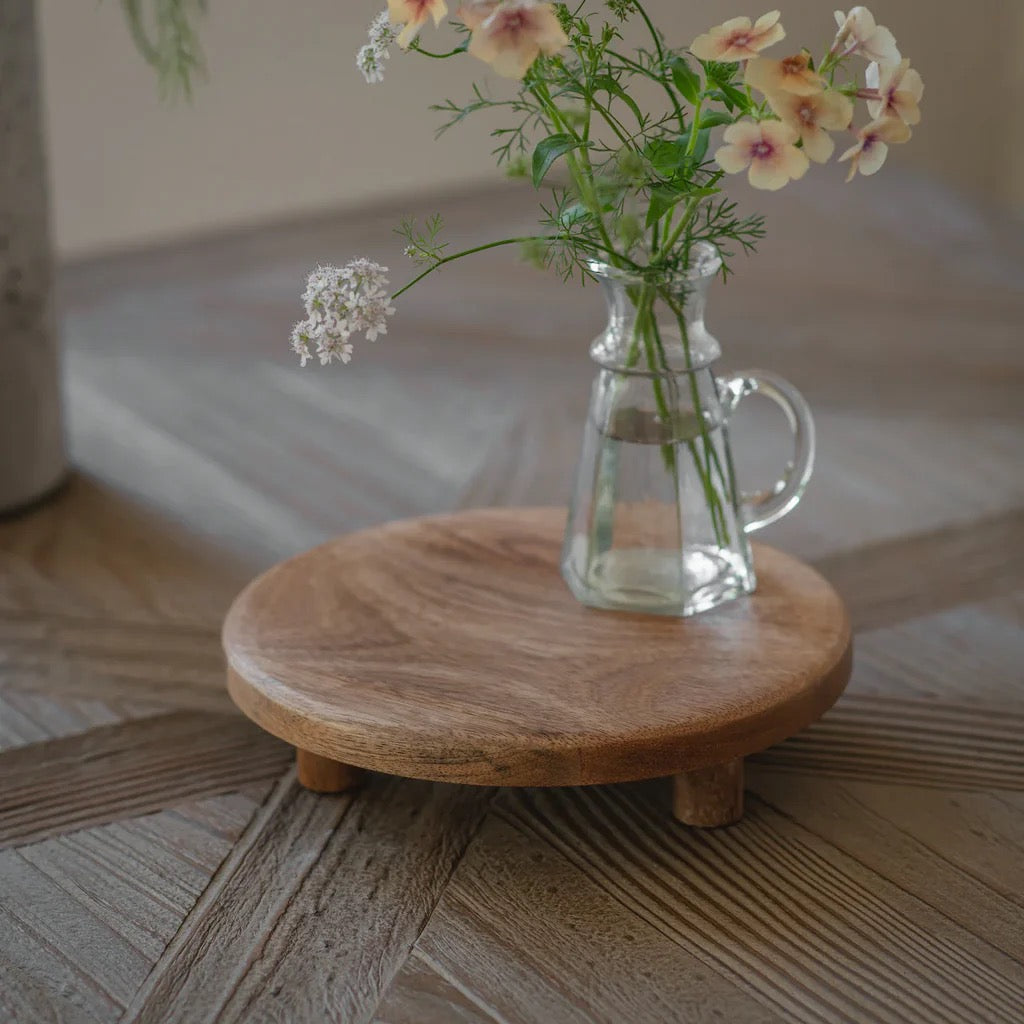 ABBOTT ROUND WOODEN SERVING STAND