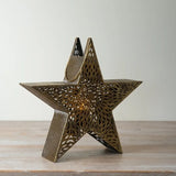 Gold Star Candle Holder, 33cm