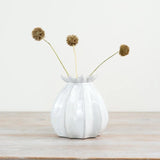 White Poppy Bud Vase, 11cm