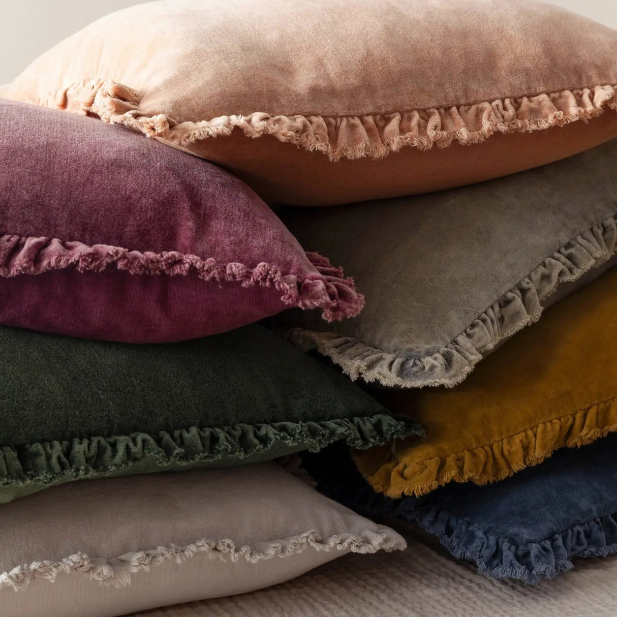 Bertie Cotton Velvet Cushion Chocolate