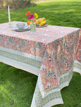 GARMI - Light Pink Grey Floral table cloth