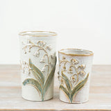 VASE WITH EMBOSSED FLORAL PATTERN - 2 sizes
