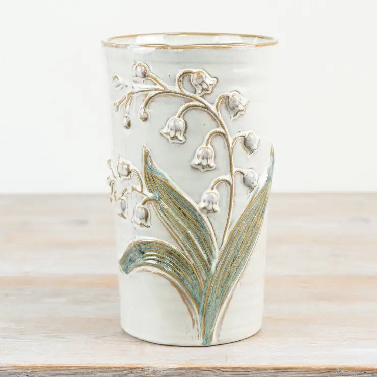 VASE WITH EMBOSSED FLORAL PATTERN - 2 sizes