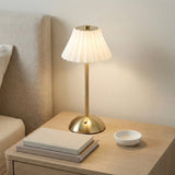 Luna Luxe LED Touch Table Lamp - White/Brass