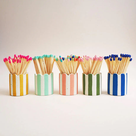 Stripy Match Stick Holders Red stripe
