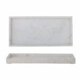 Majsa Rectangular Tray, White, Marble