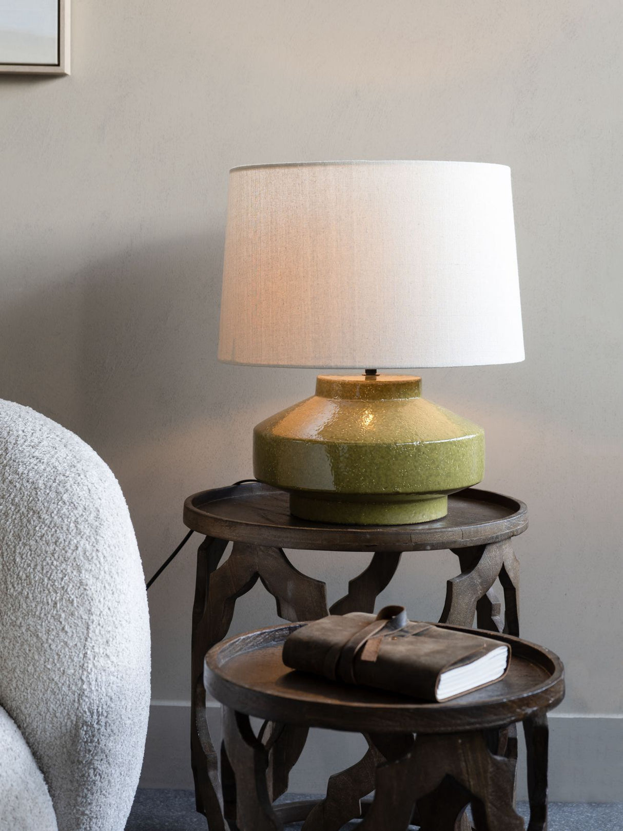 Libra San Sebastian Terracotta Table Lamp Green