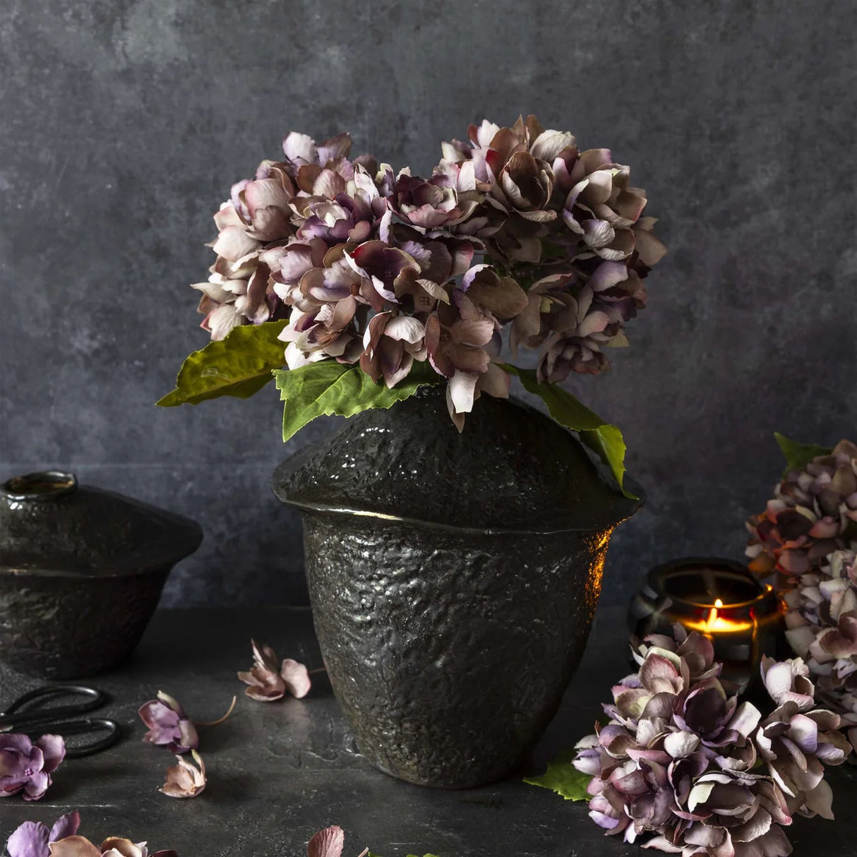 Abigail Ahern - Artificial Hydrangea, Bunch, Damson
