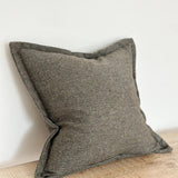 Tia Wool Cushion - Green Herringbone 53cm
