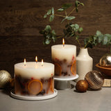 Luxury Handmade Winter Botanical Christmas Pillar Candle 1 wick