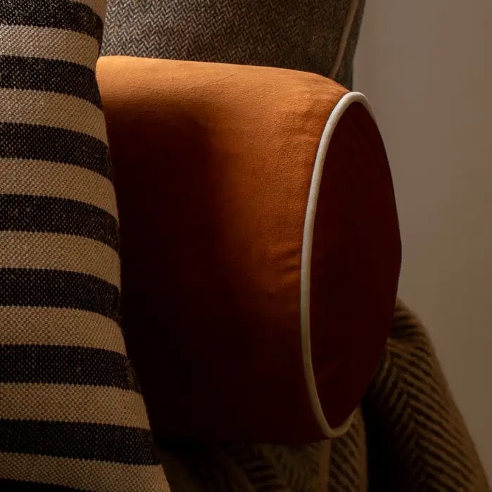 Rob Bolster Cushion | Burnt Orange/Oatmilk