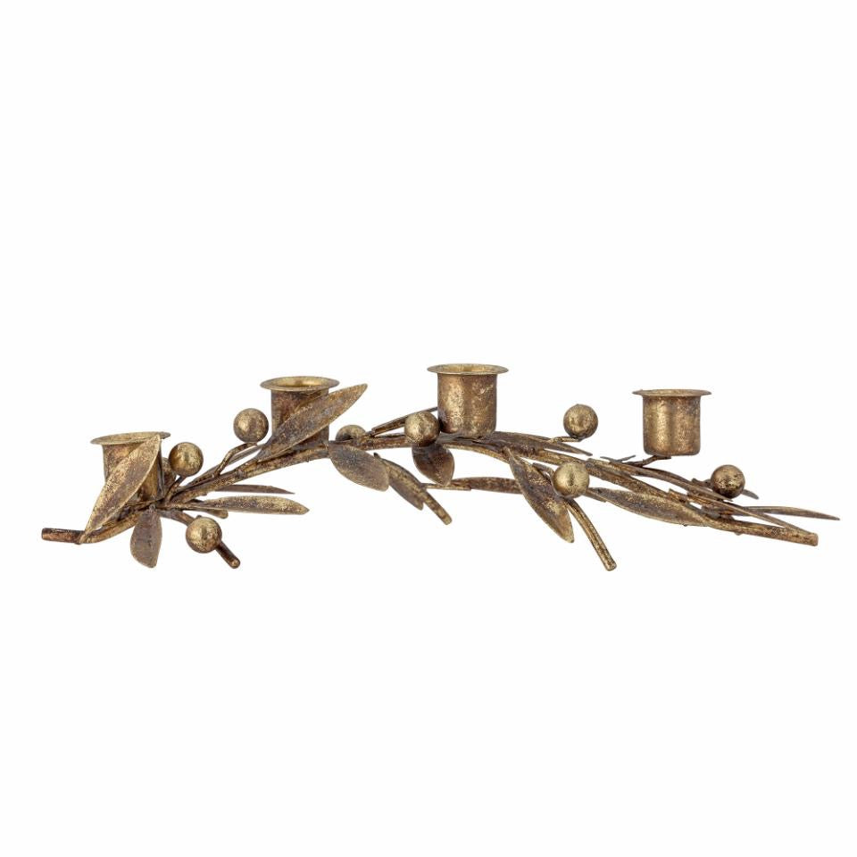 Mirabel Candle Holder, Gold, Metal