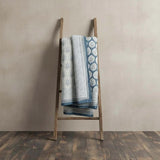 DK BLUE FLORAL BEDSPREAD