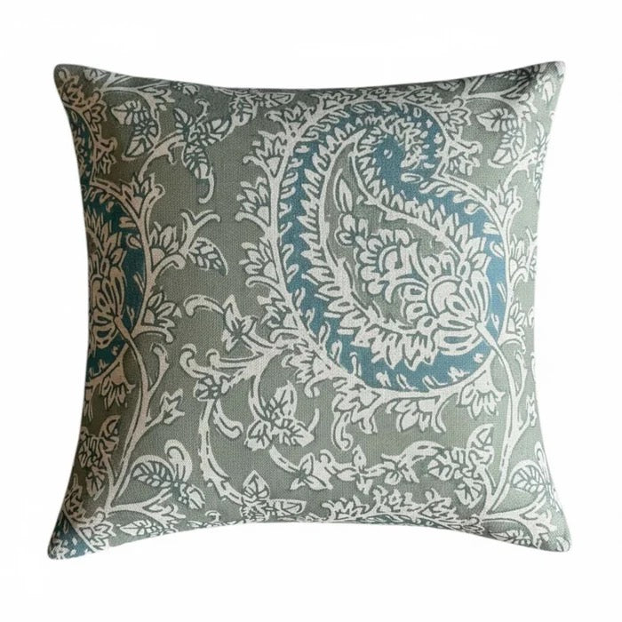 ASTRAL GREEN/BLUE PAISLEY CUSHION