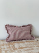Darcy Burgundy Stripe Ruffle Cushion 50×30