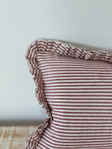 Darcy Burgundy Stripe Ruffle Cushion 50×30