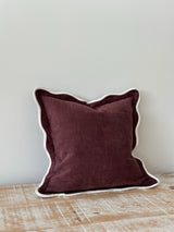 Chloe Plum Scalloped Edge Cushion