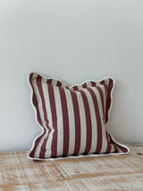 Chloe Plum Stripe Scalloped Edge Cushion