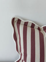 Chloe Plum Stripe Scalloped Edge Cushion
