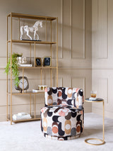 LIBRA - IOTA ACCENT TABLE BLACK MARBLE AGED GOLD FRAME