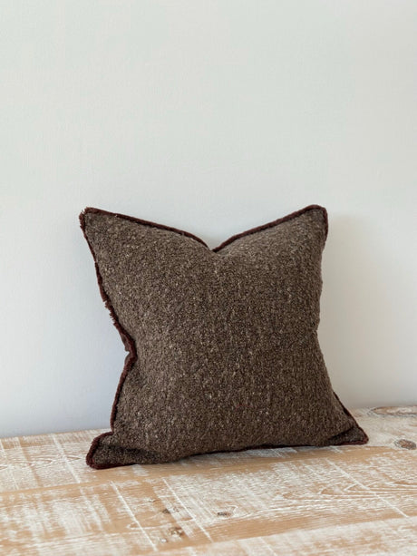 Sofia Chocolate Brown Boucle Cushion