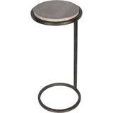 LIBRA - IOTA ACCENT TABLE GREY EMPERADOR MARBLE AGED SILVER FRAME