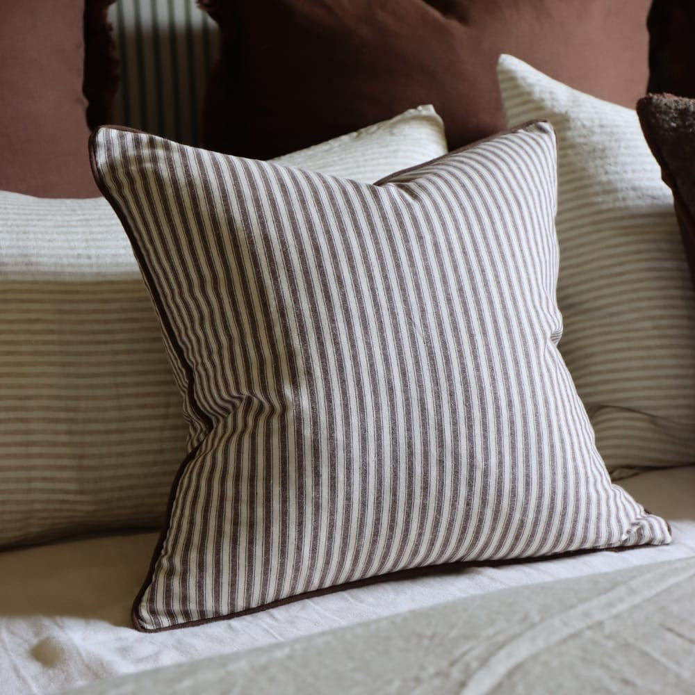 Florence Dark Brown Stripe Cushion