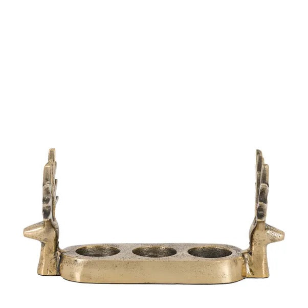 Stag Trio Tealight Holder, Gold