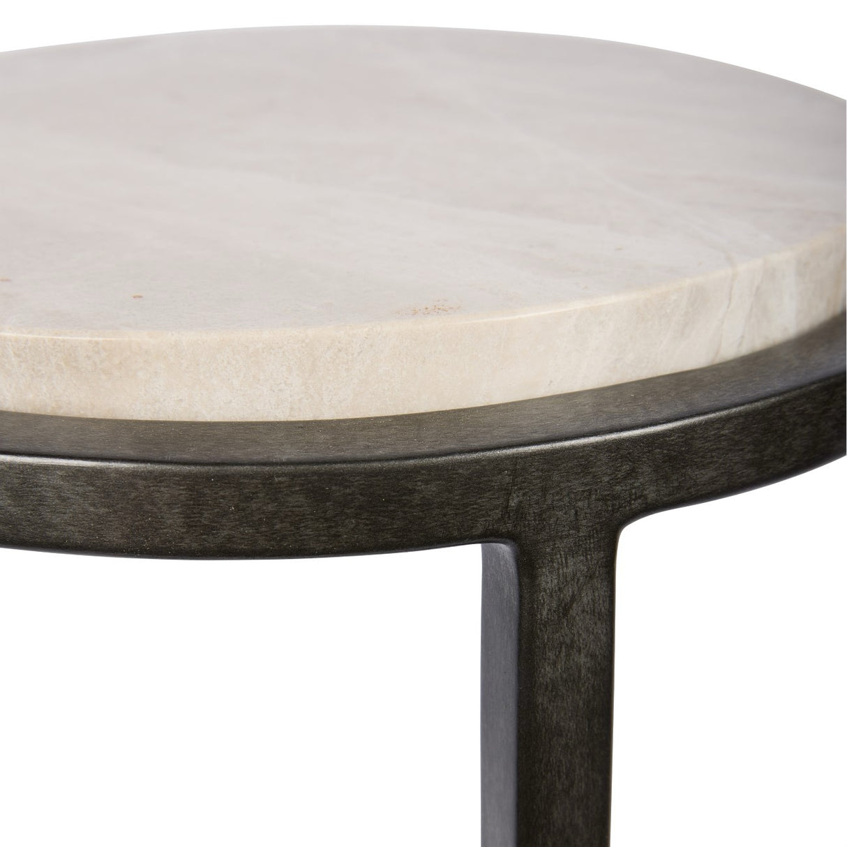 LIBRA - IOTA ACCENT TABLE GREY EMPERADOR MARBLE AGED SILVER FRAME