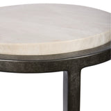 LIBRA - IOTA ACCENT TABLE GREY EMPERADOR MARBLE AGED SILVER FRAME