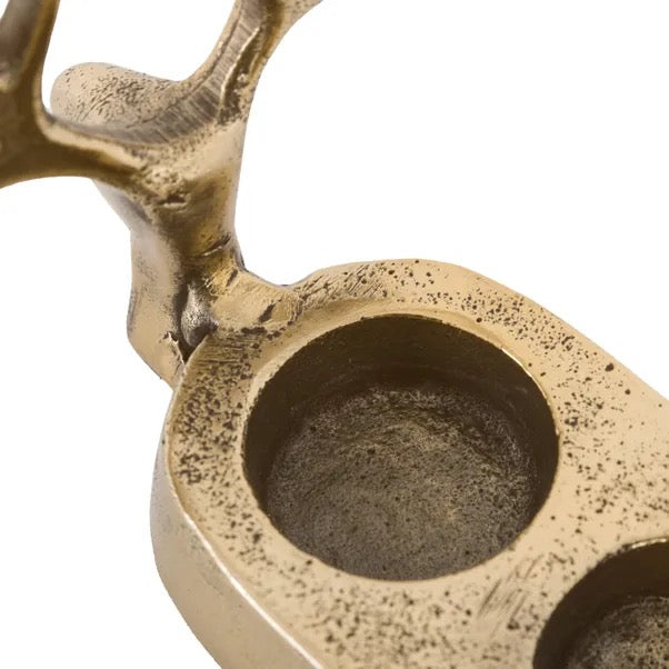 Stag Trio Tealight Holder, Gold