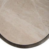 LIBRA - IOTA ACCENT TABLE GREY EMPERADOR MARBLE AGED SILVER FRAME