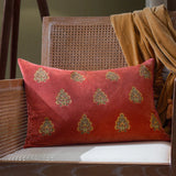 Rennes Embroidered Cushion Rust