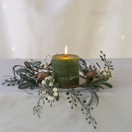 Rustic Pillar Candle Fern Green -  3 Sizes available