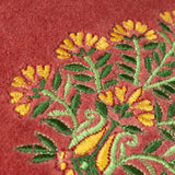 Rennes Embroidered Cushion Rust