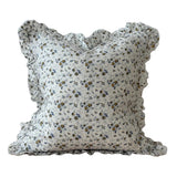 Hallie Blue Ditsy Floral Ruffle Cushion