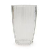 Large Clear Ridged Glass Vase 28cm