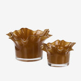GLASS VOTIVES - S/2 Caramel