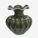 ART DECO GREEN GLASS VASE