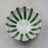 Hand Painted Moroccan Striped Serving Bowl - Handmade Bowl
